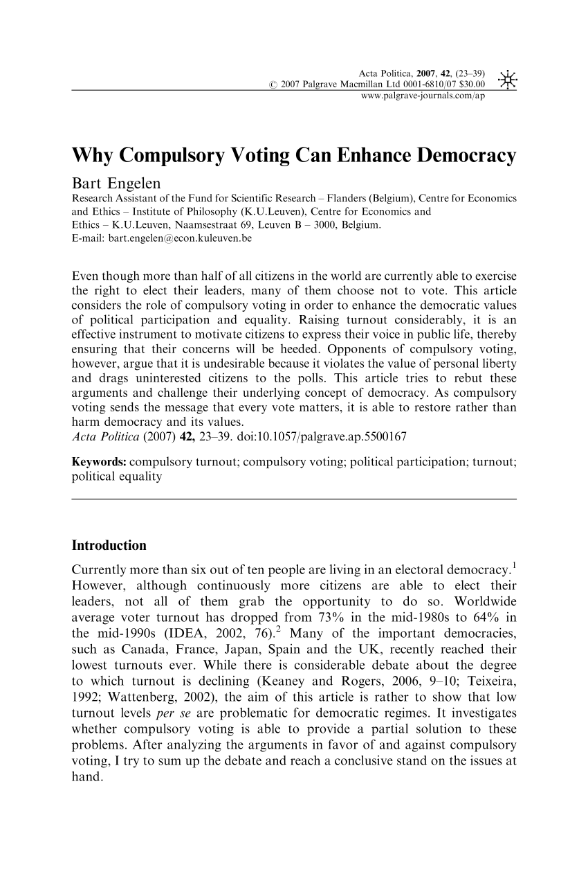 essay on role of citizen in election