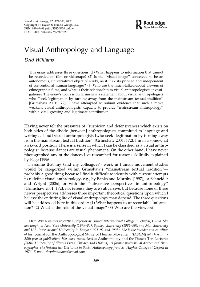 PDF) Visual Anthropology
