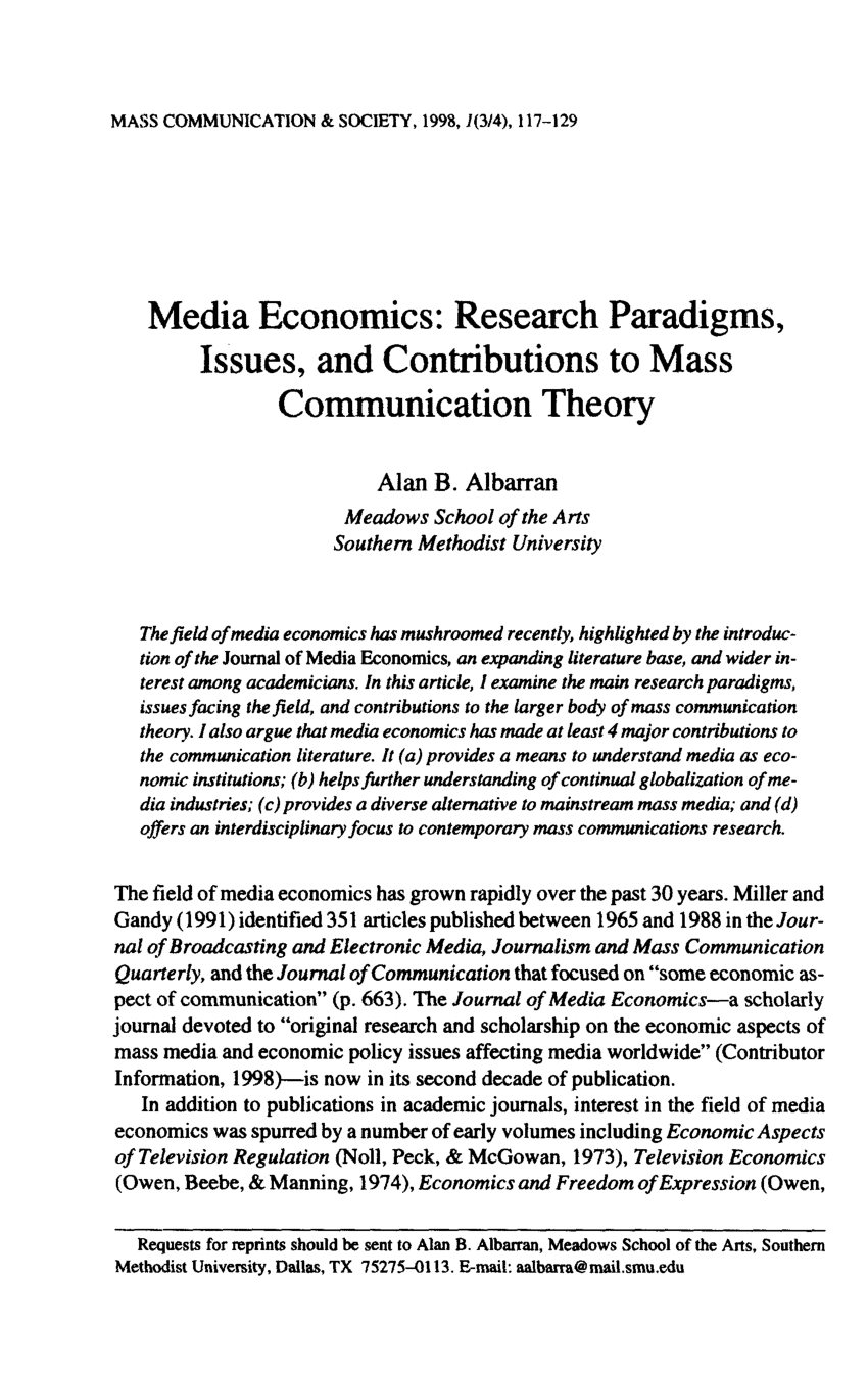 research paper topics on mass communication