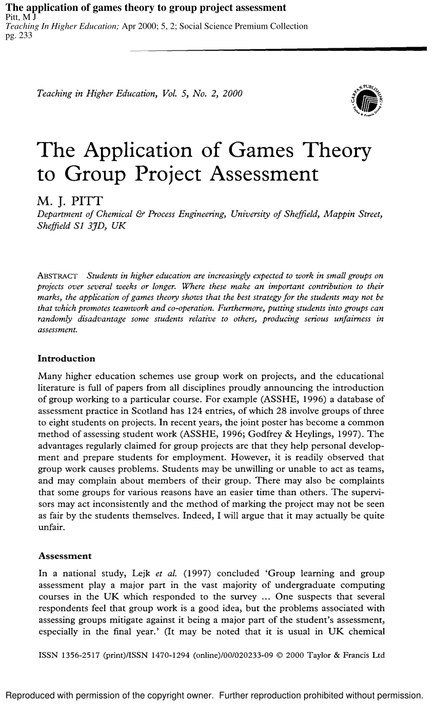 game theory research papers pdf
