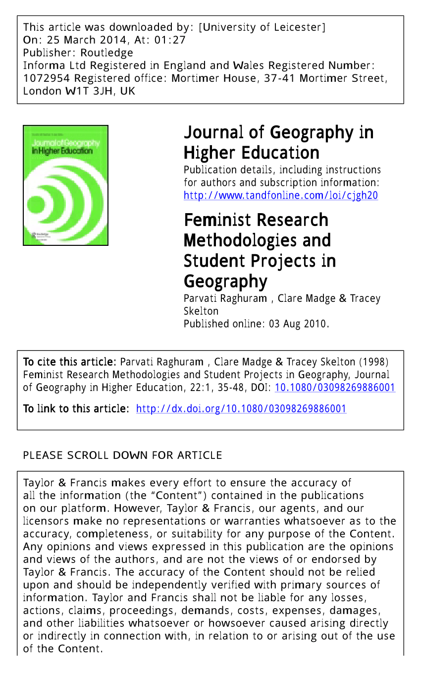 feminist community research case studies and methodologies