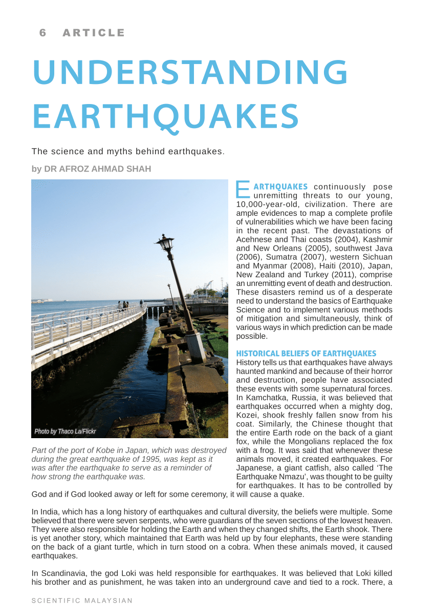 research articles about earthquakes