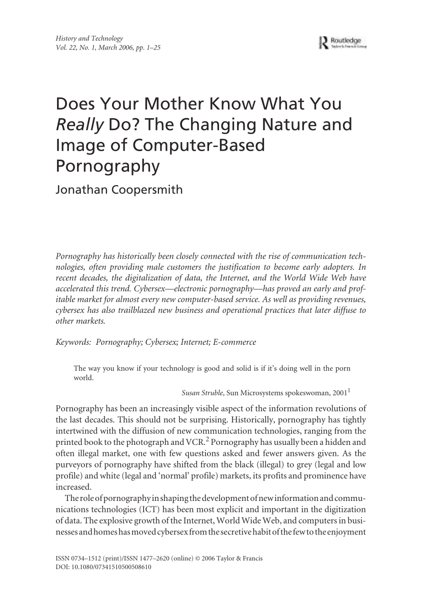 PDF) Does Your Mother Know What You Really Do? The Changing Nature and Image of Computer‐Based Pornography pic