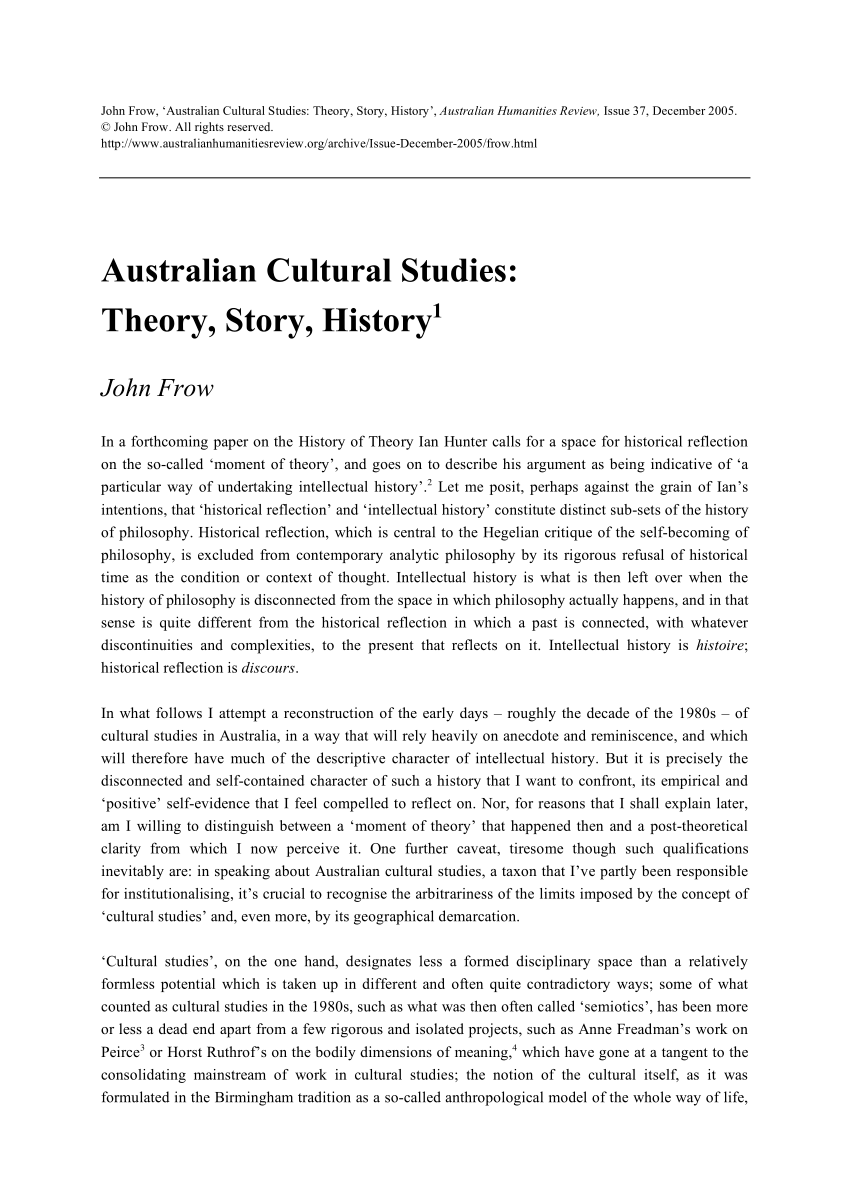 Centimeter køleskab Vred PDF) Australian cultural studies: theory, story, history