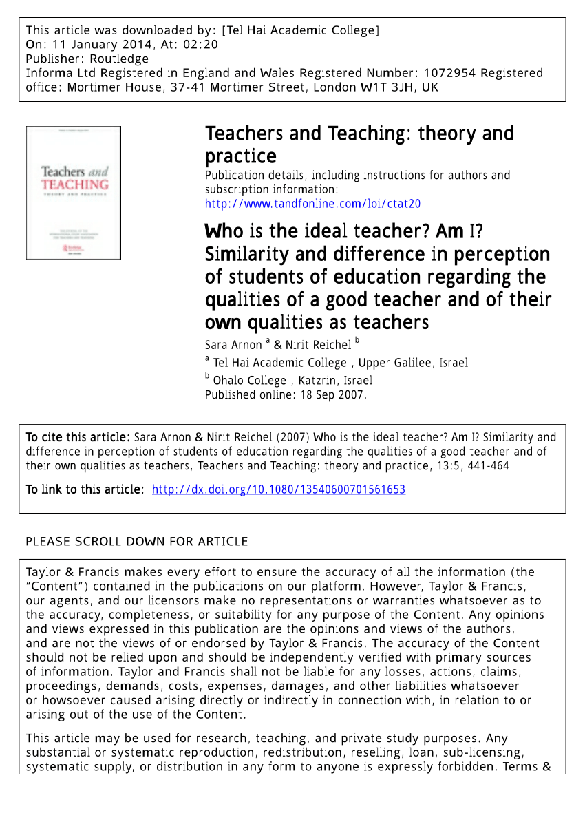 conclusion of an ideal teacher