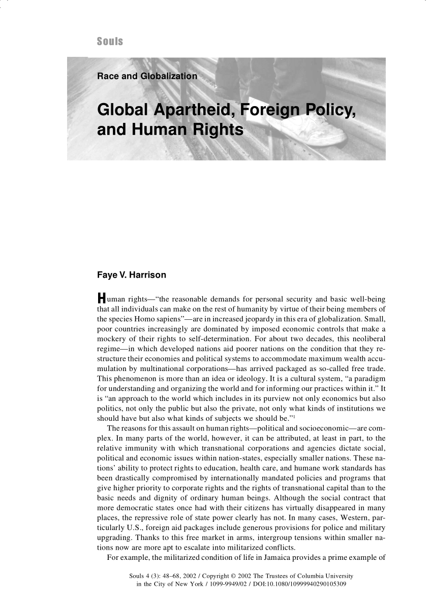 PDF Global Apartheid Foreign Policy and Human Rights