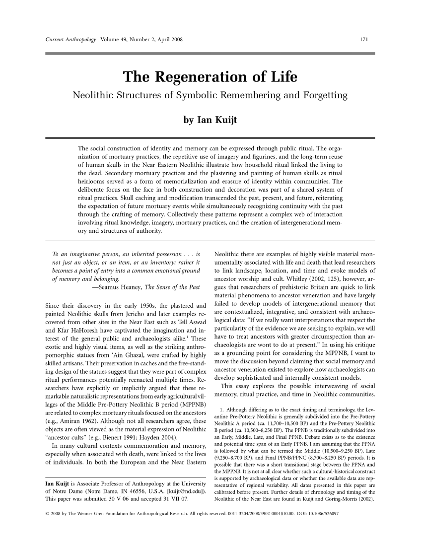 death and the regeneration of life