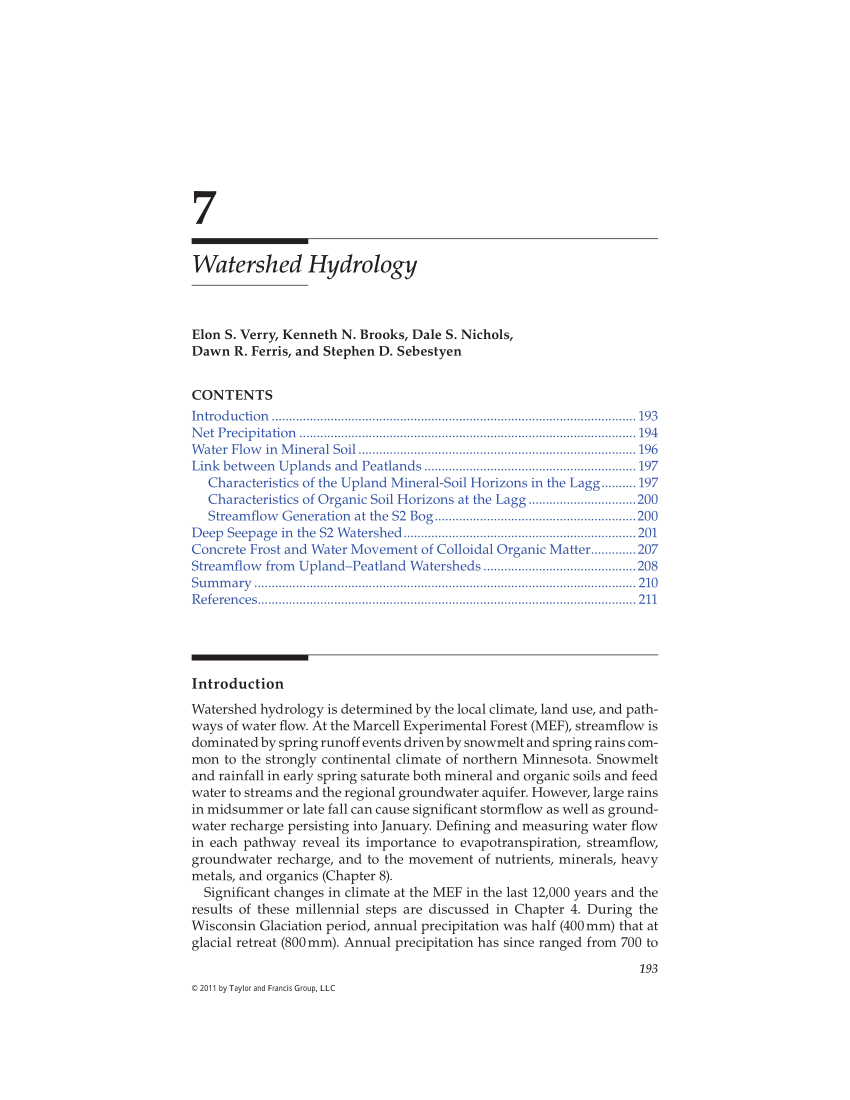 Hydrology and the Management of Watersheds: Brooks, Kenneth N