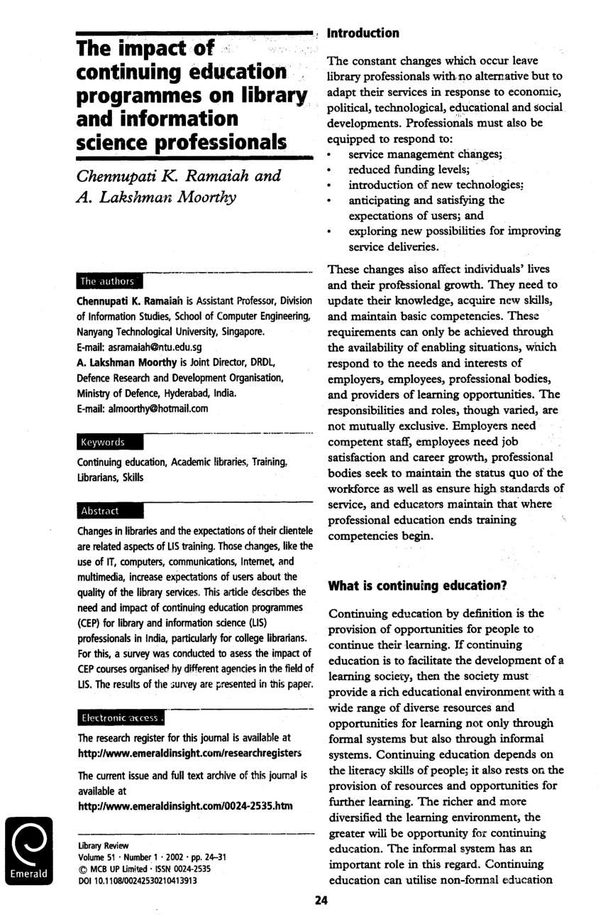 studies in continuing education impact factor