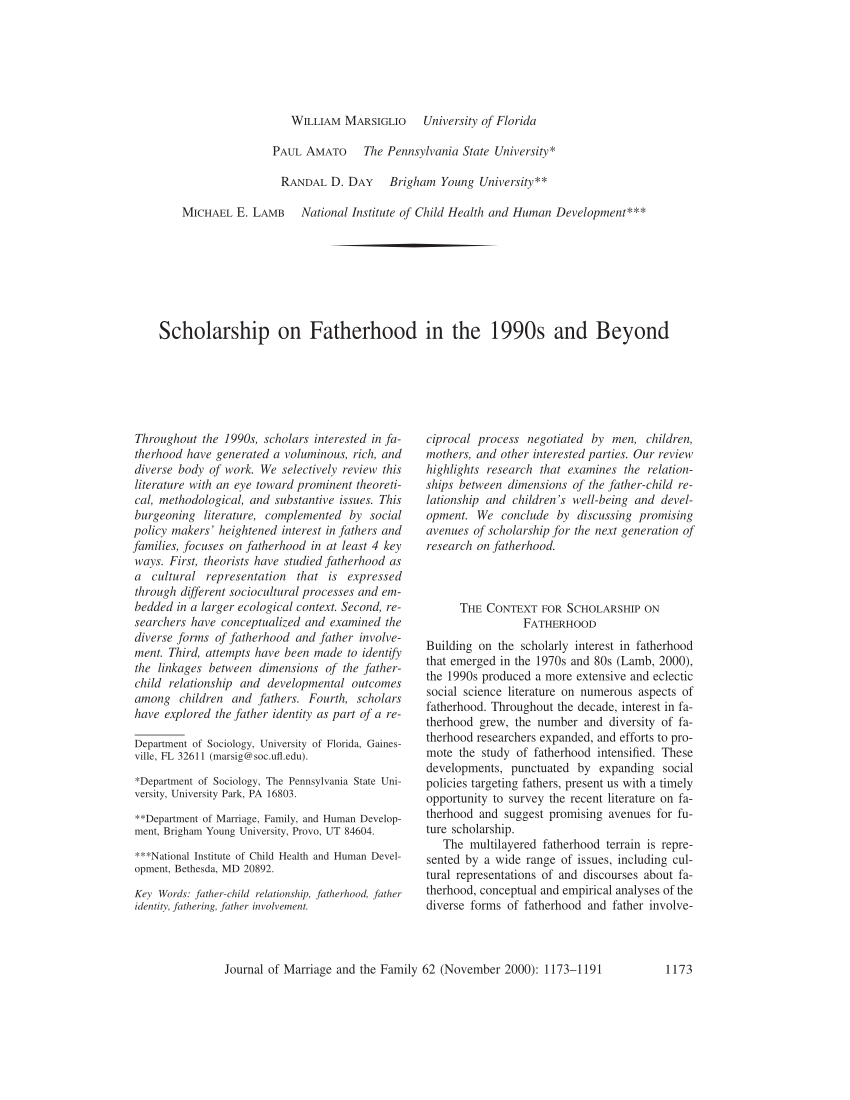 Pdf Scholarship On Fatherhood In The 1990s And Beyond - pdf scholarship on fatherhood in the 1990s and beyond