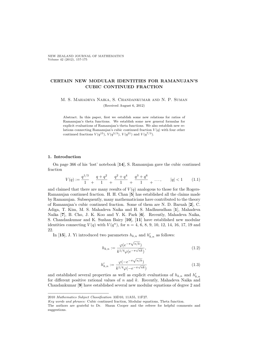 PDF) Certain new modular identities for Ramanujan's cubic