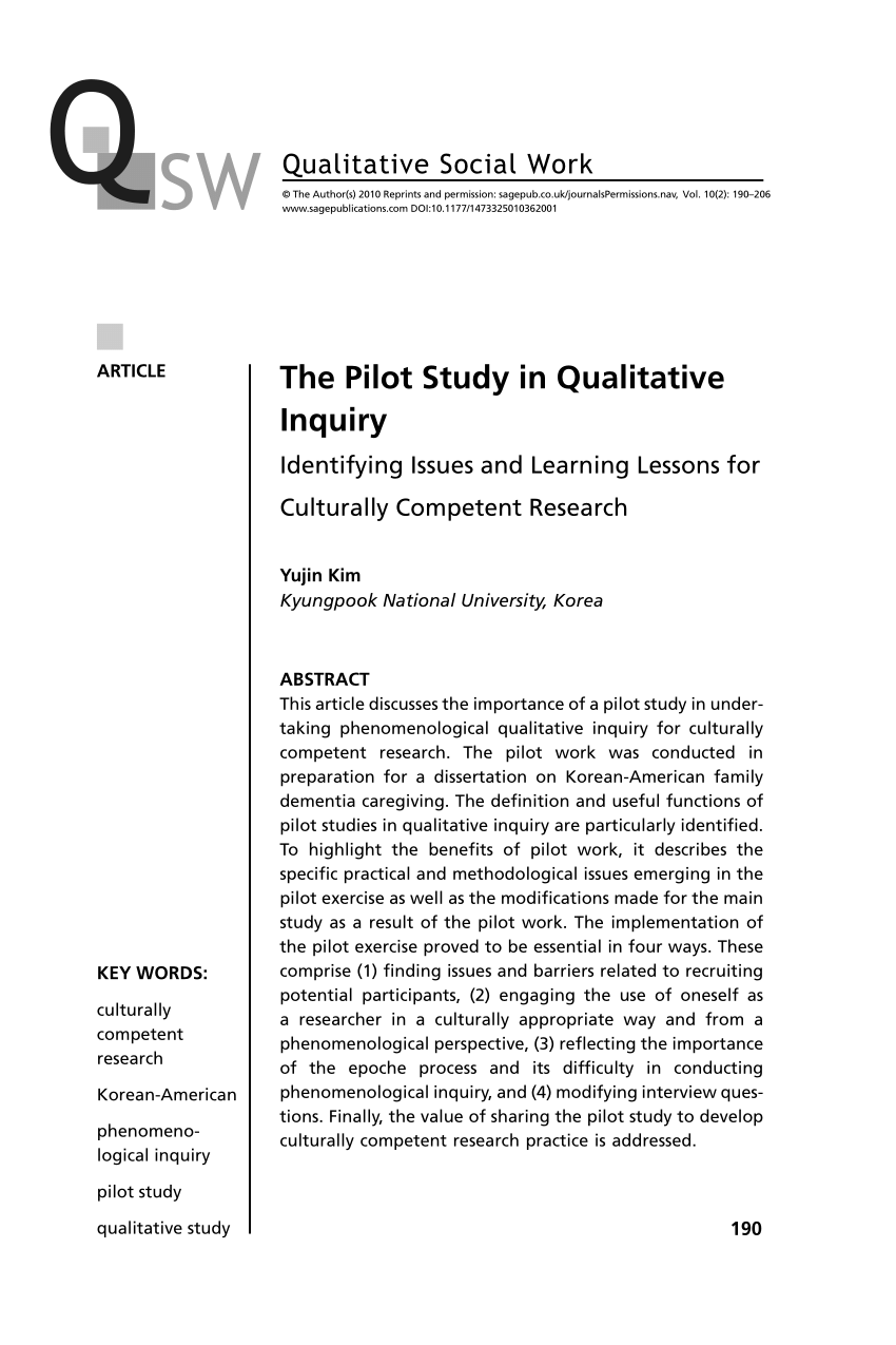 importance of pilot study in qualitative research