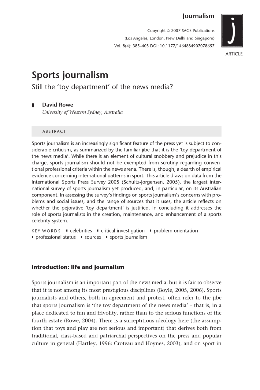 dissertation ideas sports journalism