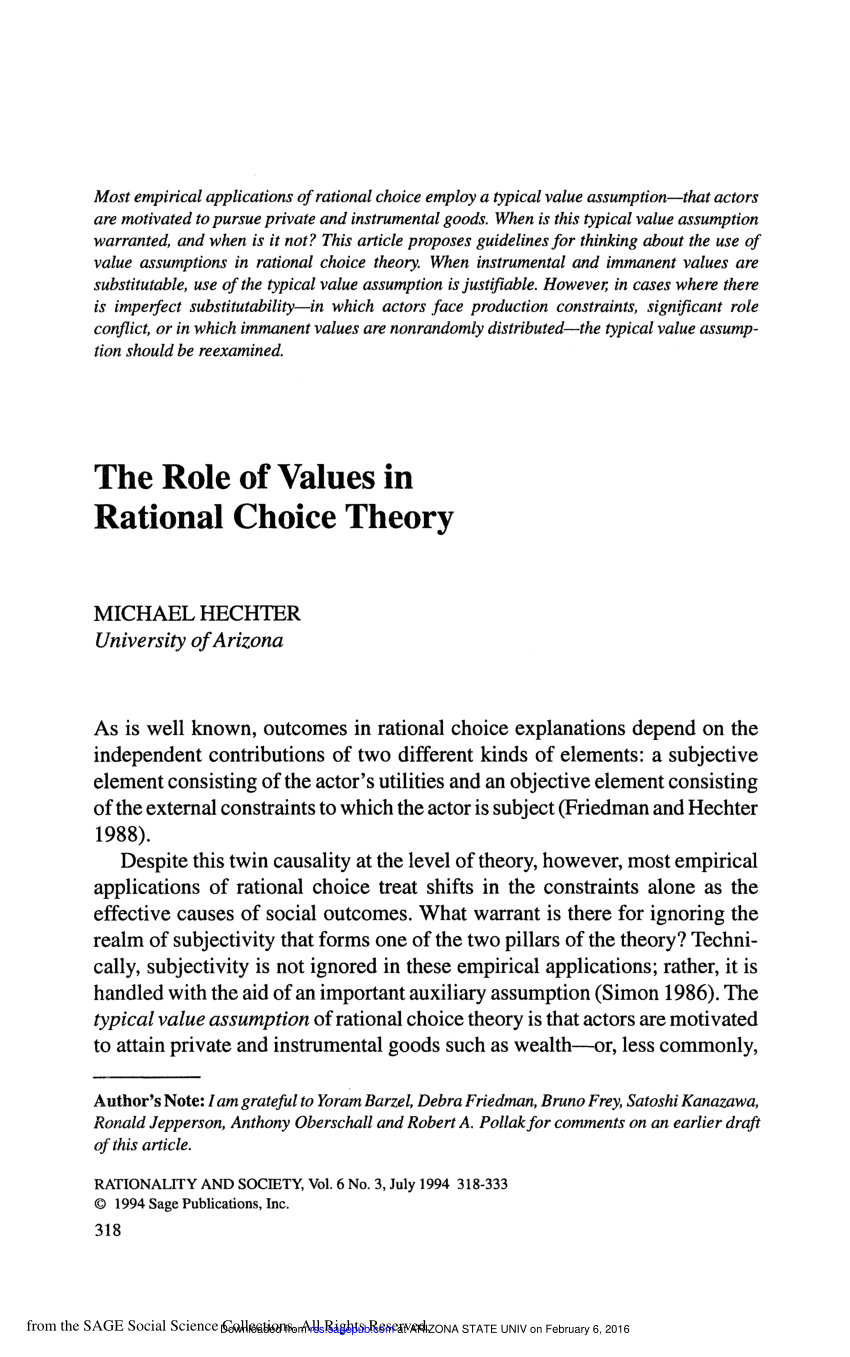 rational choice theory research paper