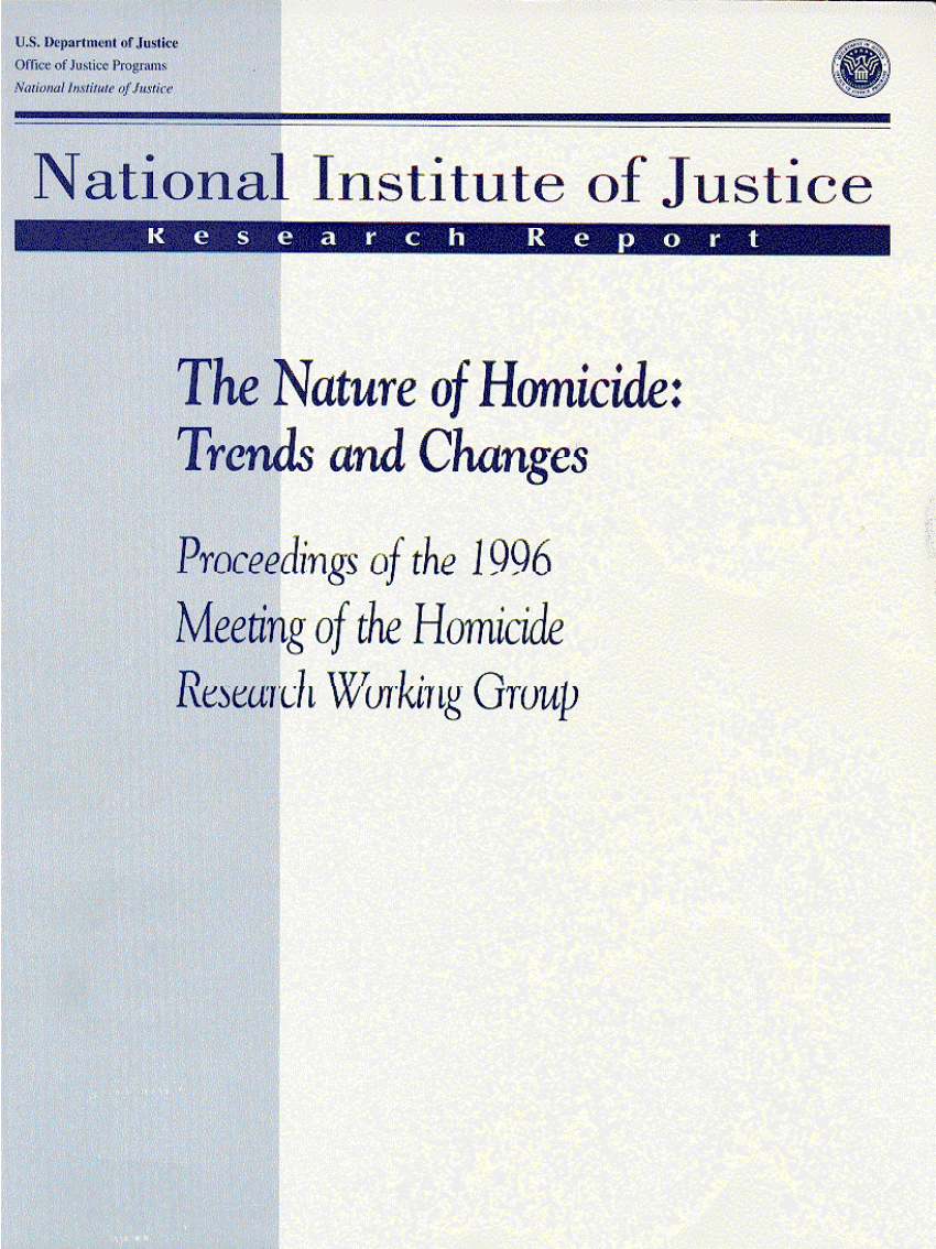 PDF) Changing Patterns of Homicide and Social Policy