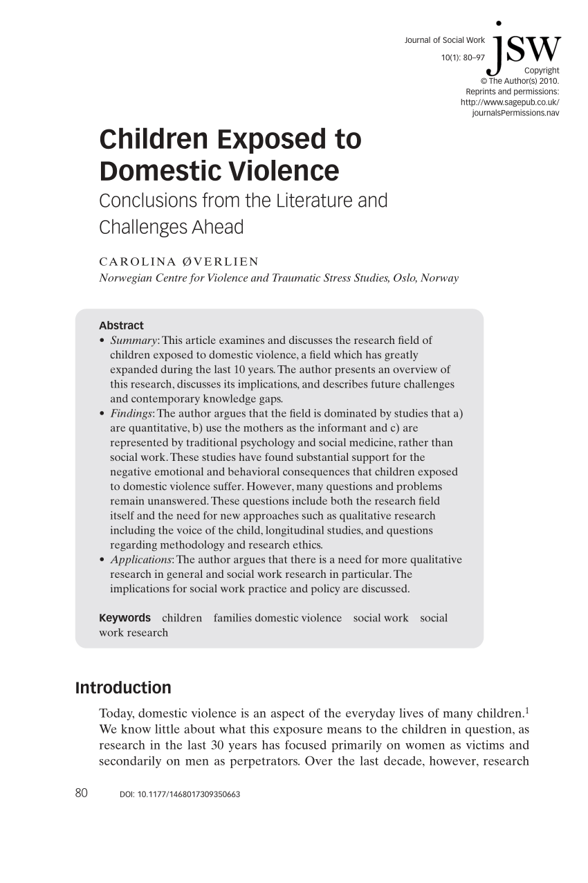 Literature review in domestic violence
