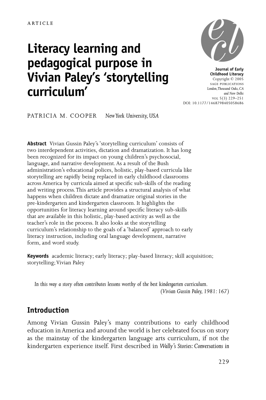pdf  literacy learning and pedagogical purpose in vivian