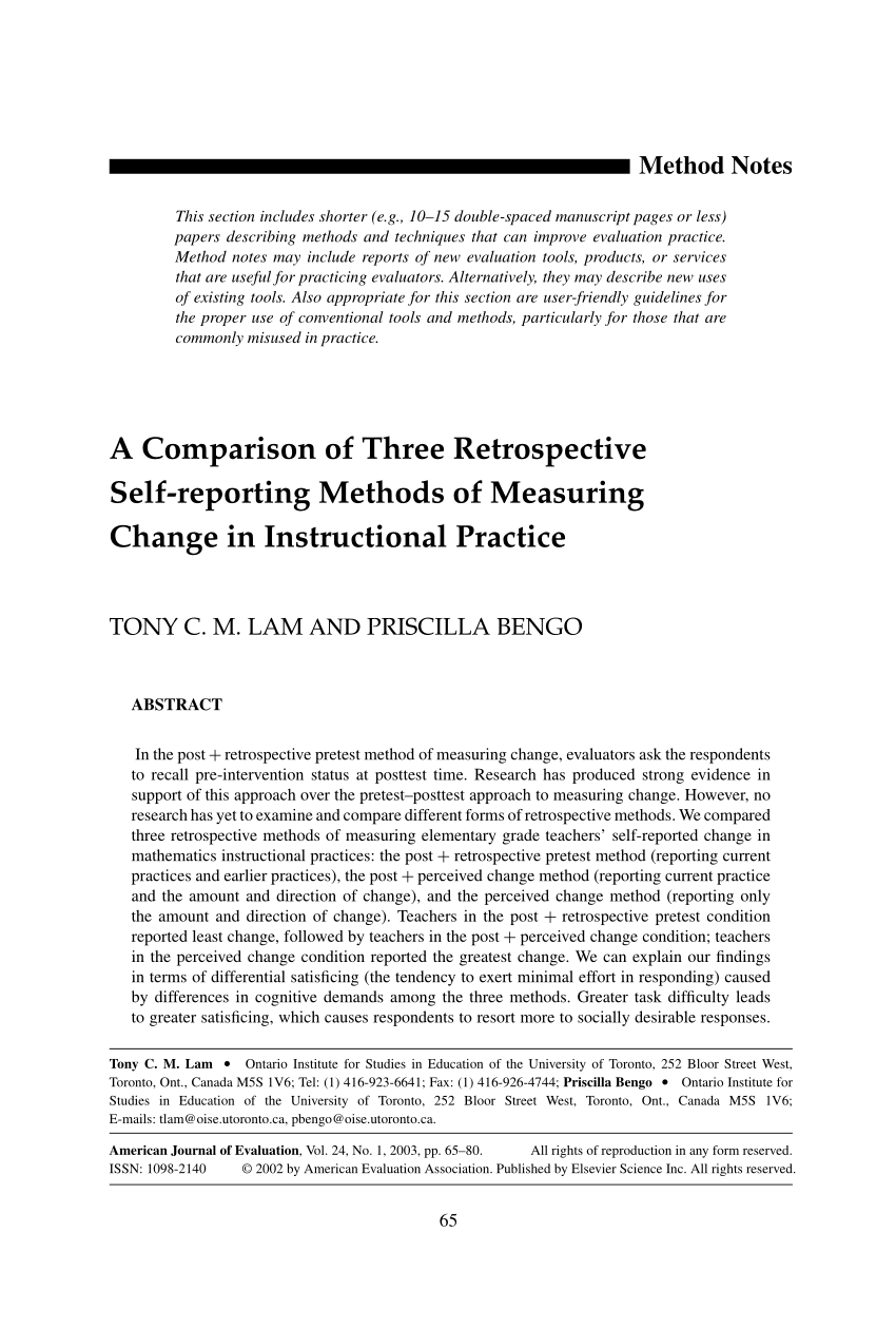 How many ways can self-report change measurement help