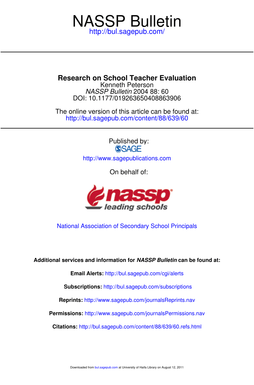 research on teacher evaluation