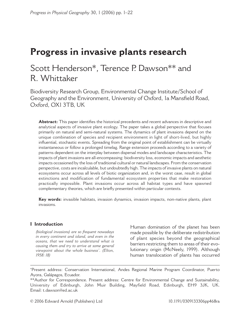 research paper on invasive plant