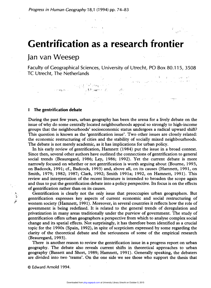 research paper in gentrification