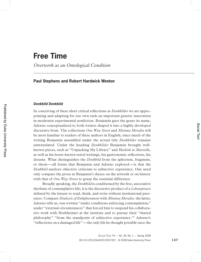 PDF) Free Time Overwork as an Ontological Condition photo