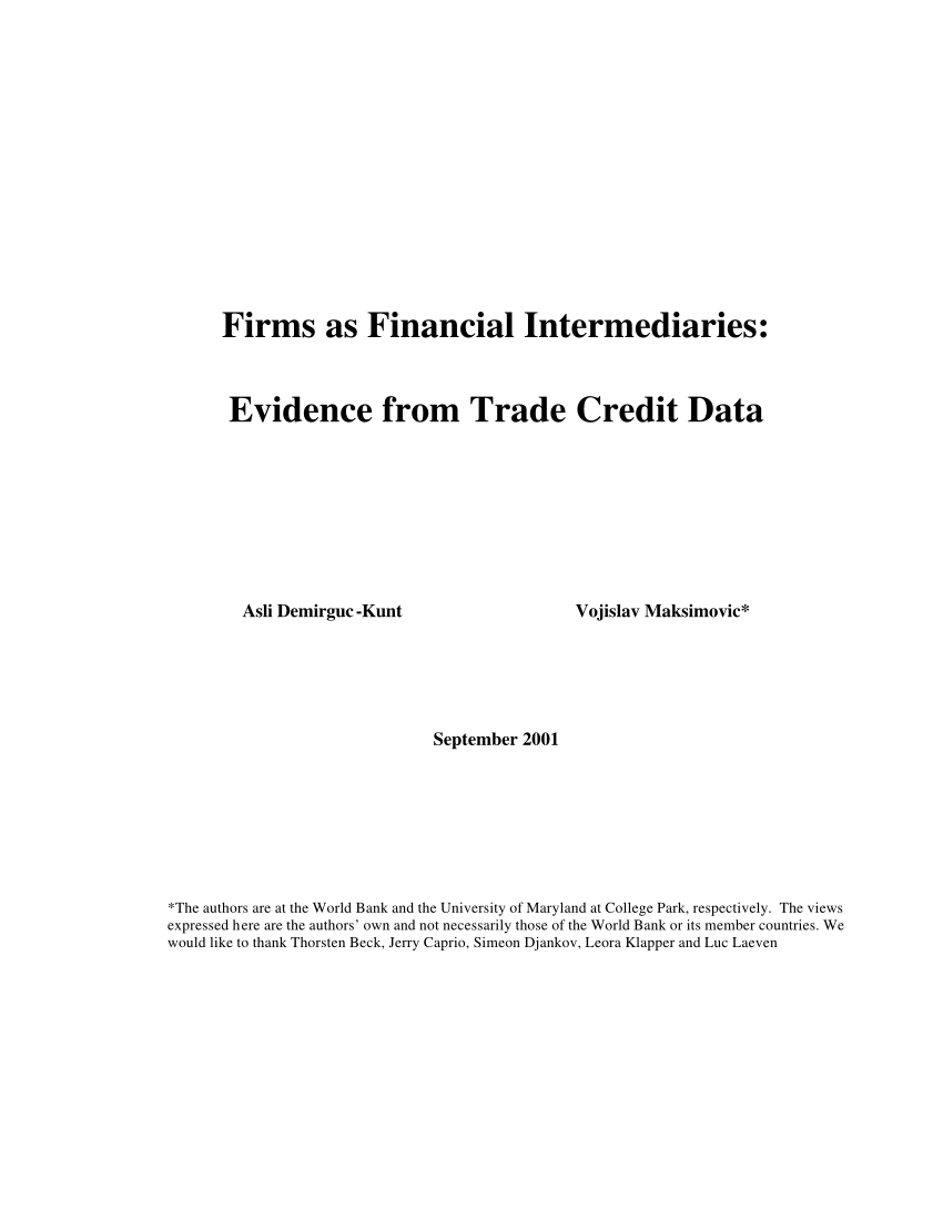 dissertation on financial intermediaries