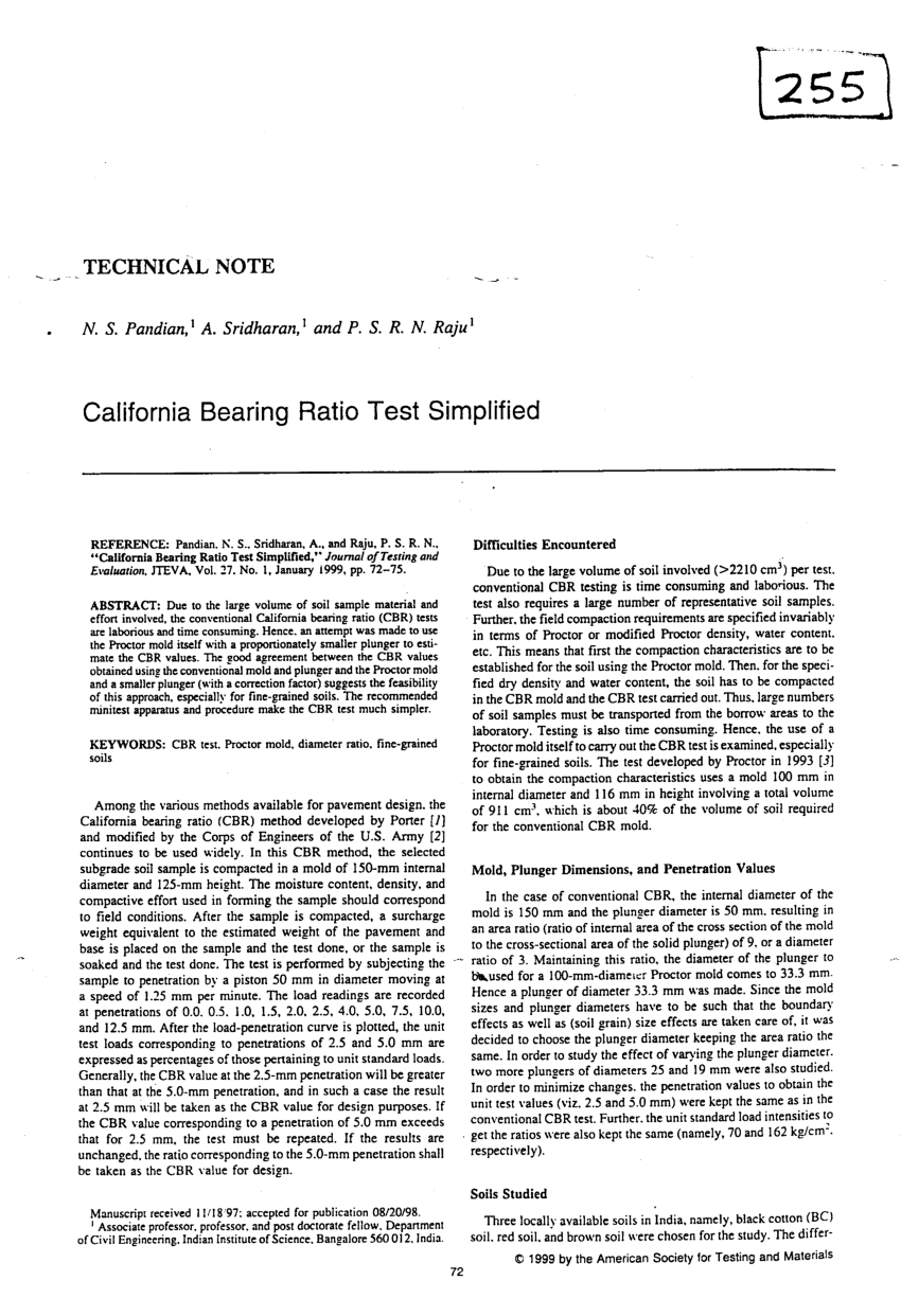 PDF) California Bearing Ratio Test Simplified