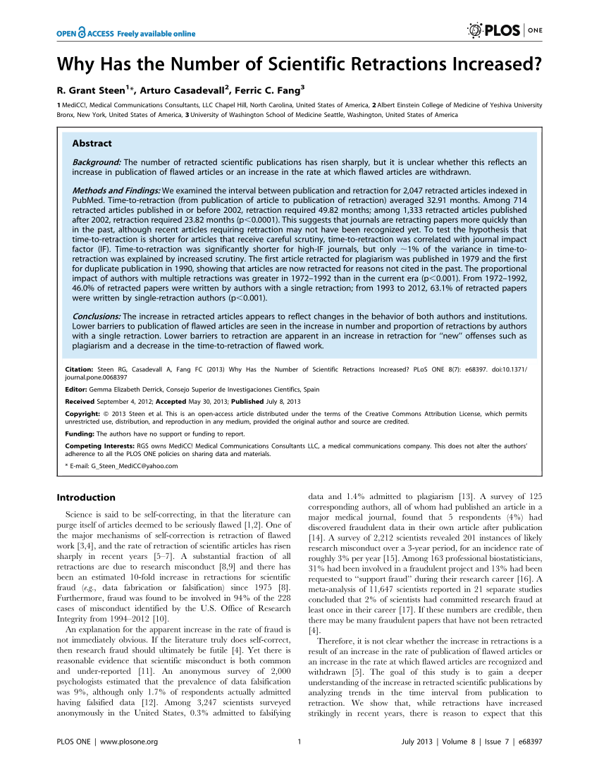 plos one retraction