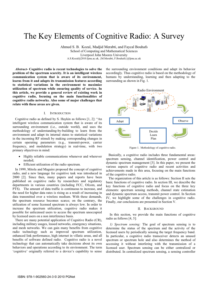 cognitive radio literature review