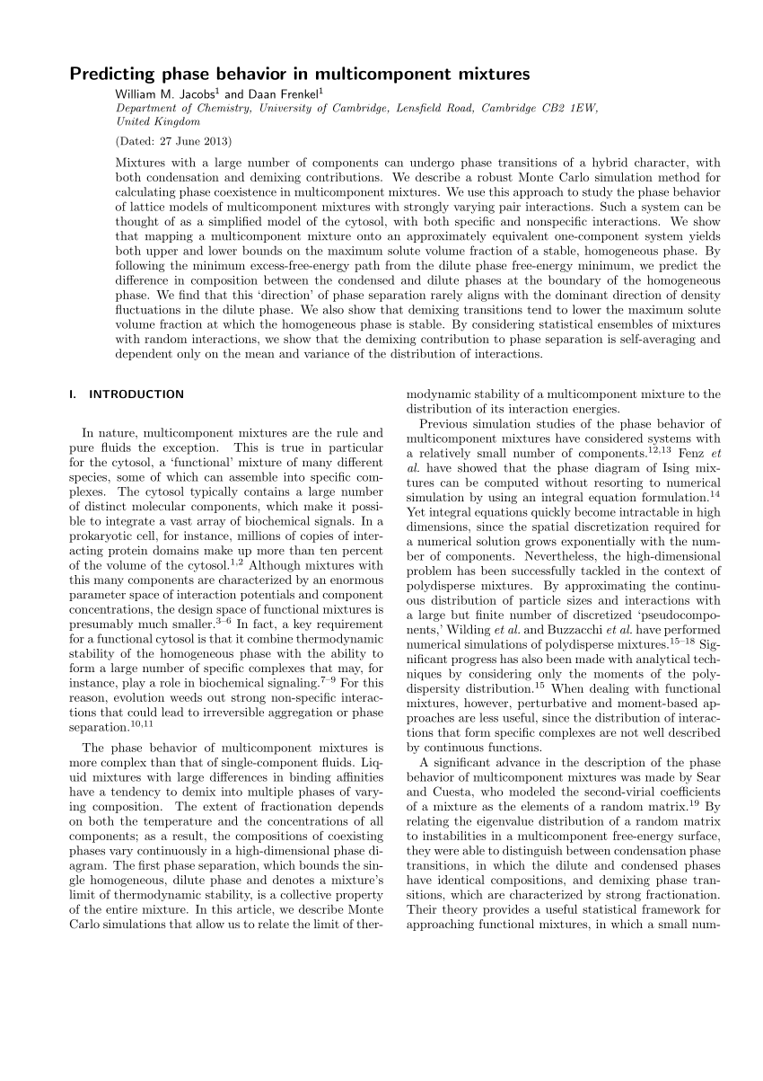 (PDF) Predicting phase behavior in multicomponent mixtures