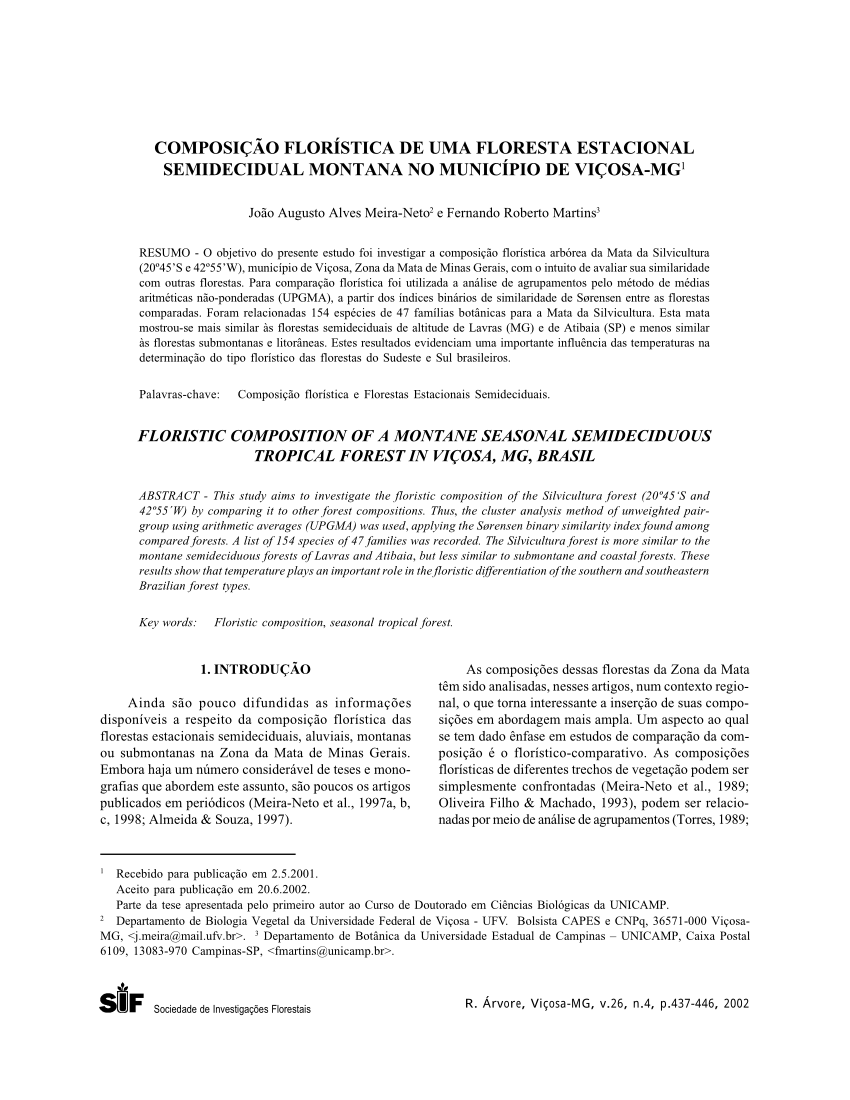 Conjunto de ecossistemas caracterizados por tipos fisionômicos vegetais  comuns. - PDF Free Download