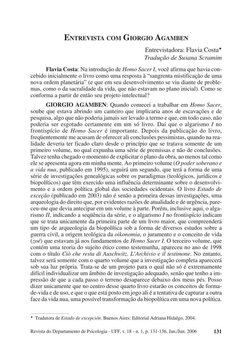 Giorgio Agamben em PDF: 11 teses e dissertações para 
