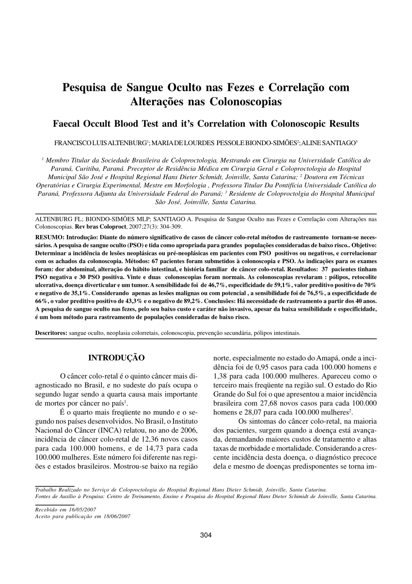 PDF) Resultado falso-positivo para sangue humano pela ação de