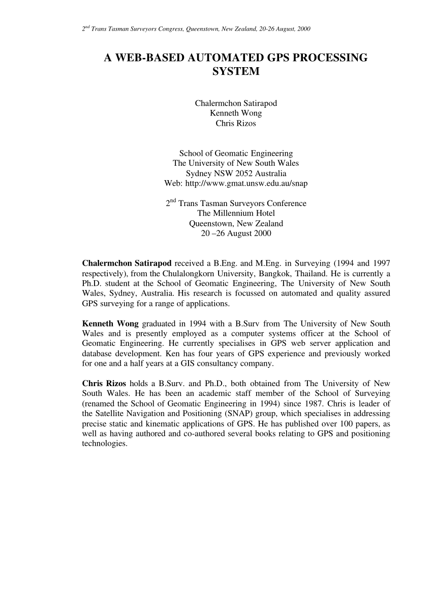 Pdf A Web Based Automated Gps Processing System - pdf a web based automated gps processing system