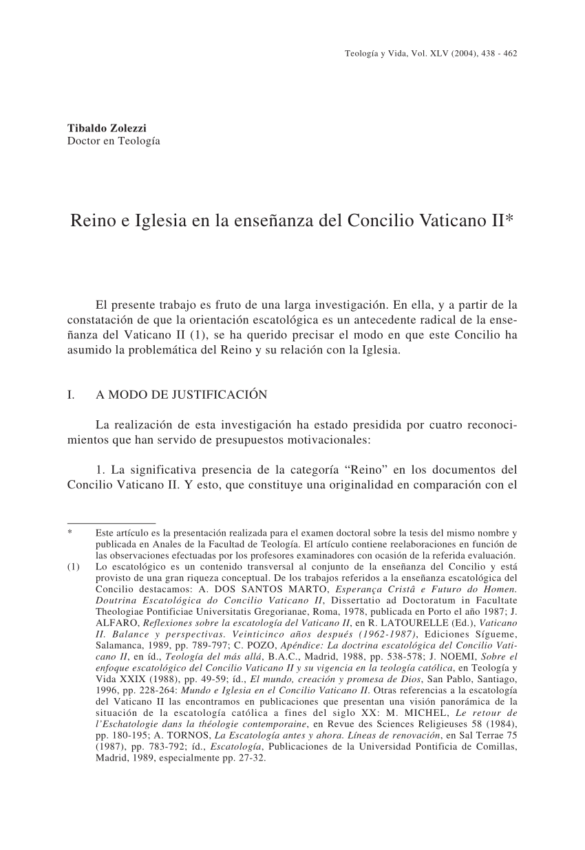 PDF) Significado Teológico de la Libertad en la Constitución Pastoral Gaudium  et Spes del Concilio Vaticano II.