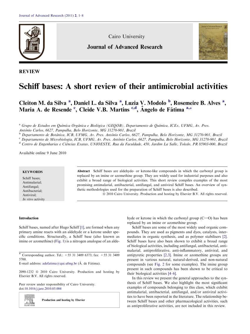 schiff base research paper