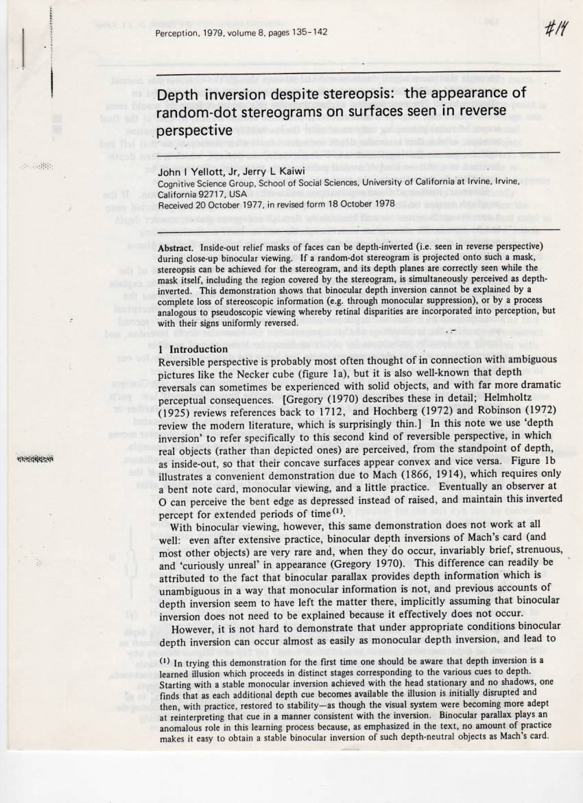 (PDF) Binocular Depth Inversion