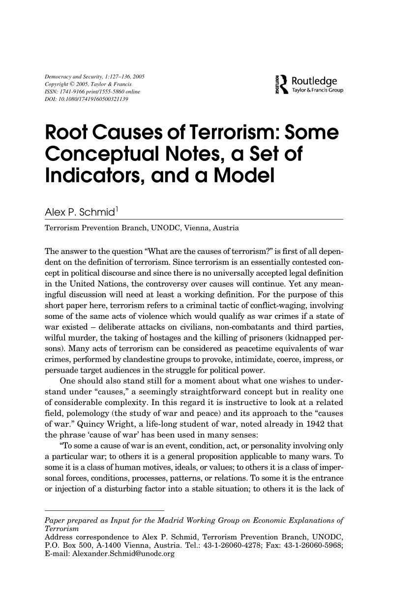 causes of terrorism essay