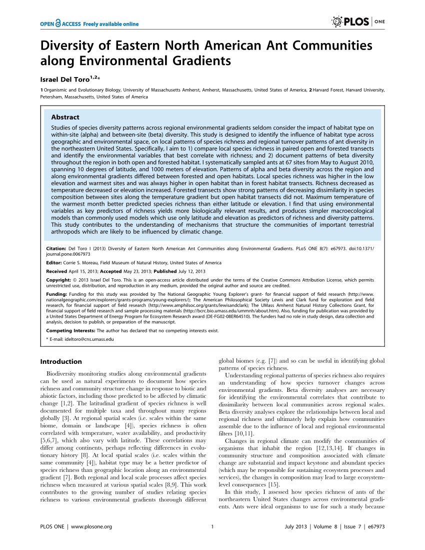 ant diversity research papers