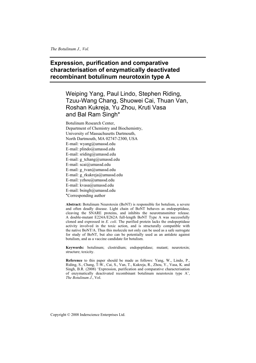 PDF) Expression, Purification And Comparative Characterisation Of.