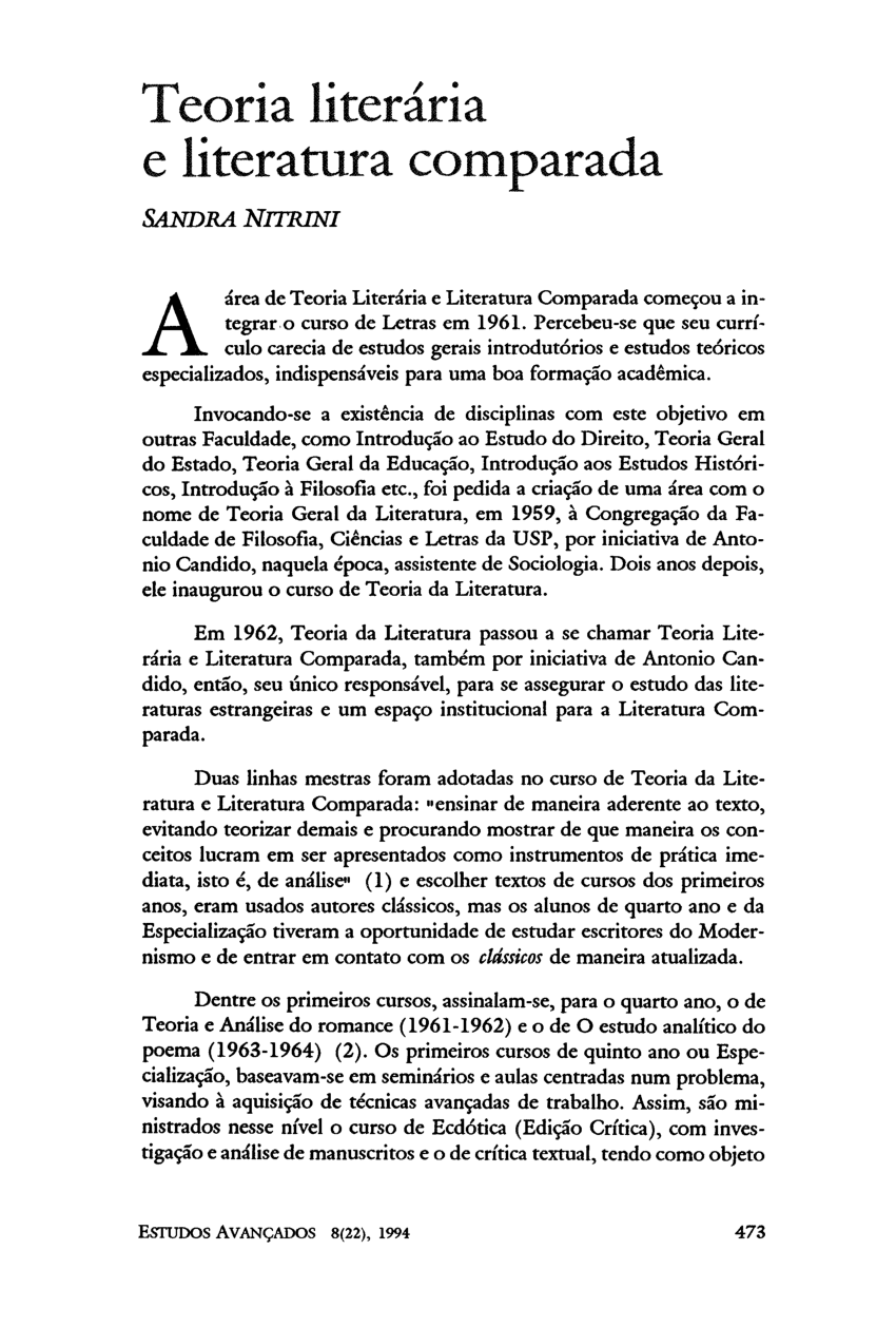 PDF) Estudos comparativistas – Literatura comparada & estudos