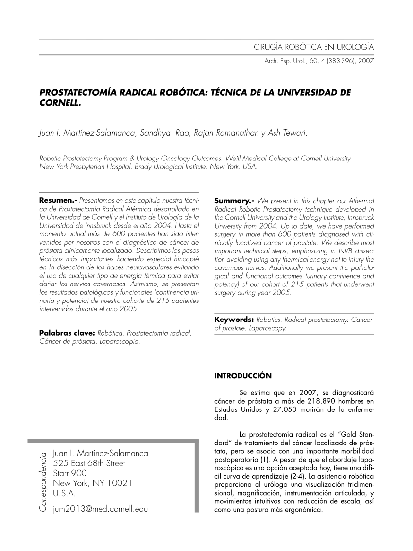 prostatectomía radical técnica quirúrgica pdf