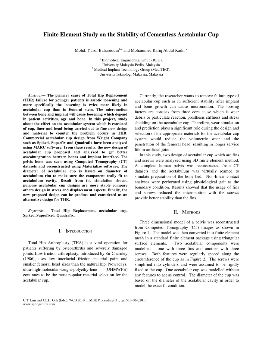 Comparison of Acetabular Cup sizes for patients reported in