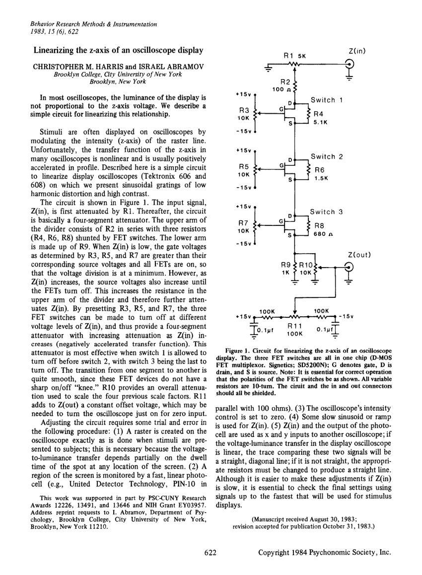 (PDF) Linearizing the zaxis of an oscilloscope display