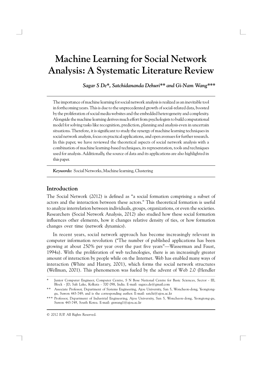 literature review on machine learning