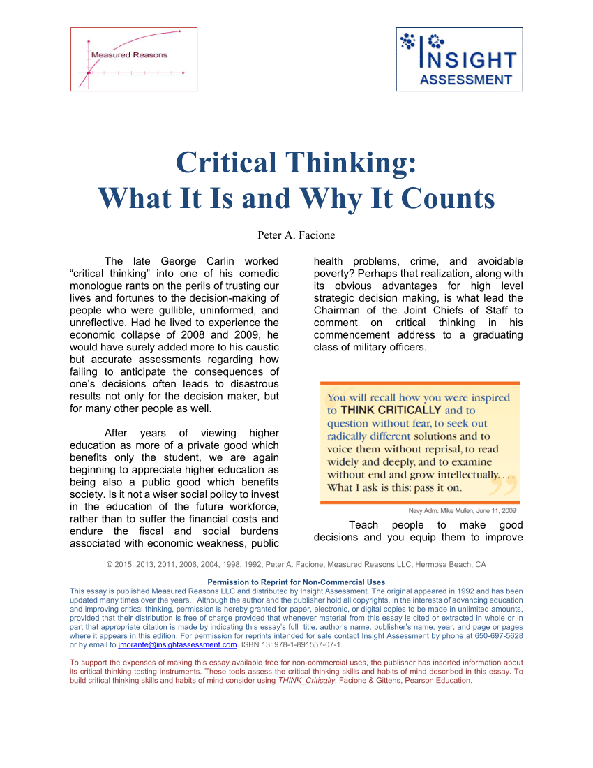 tools for critical thinking