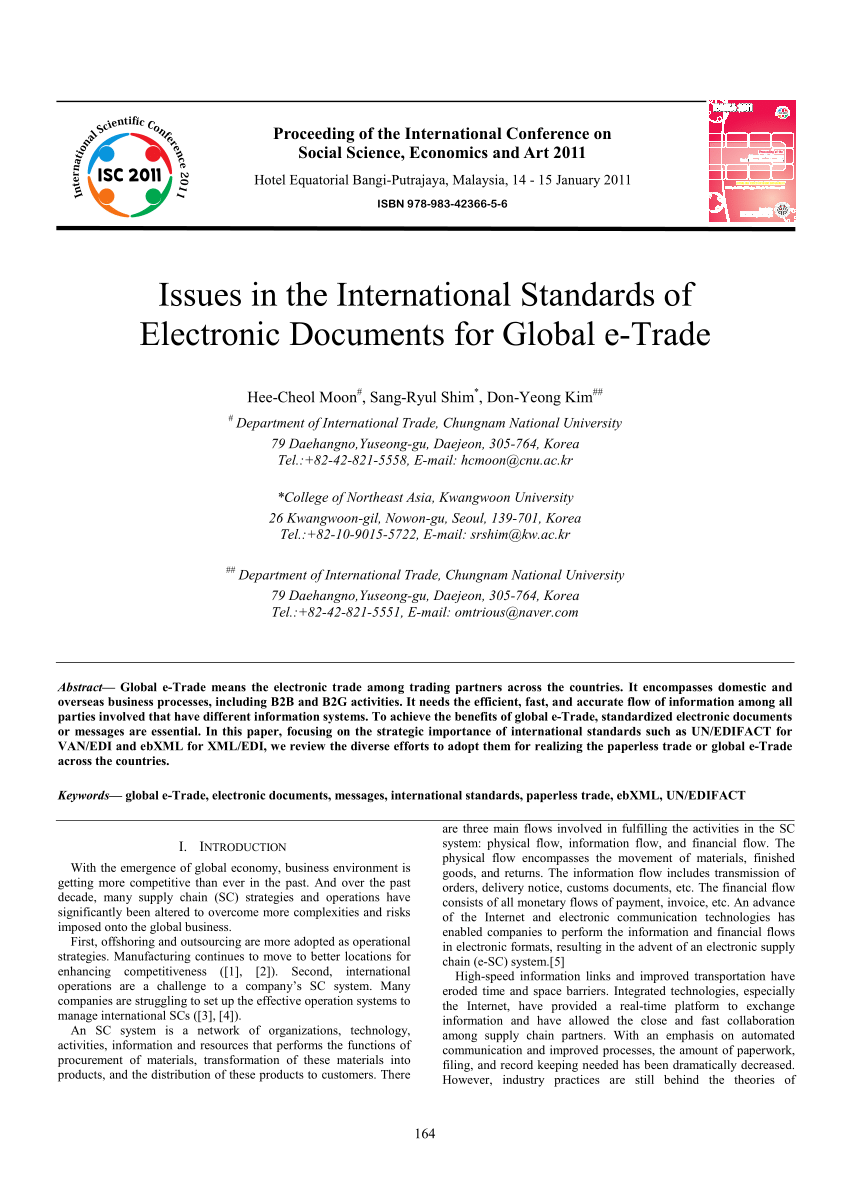 Pdf Issues In The International Standards Of Electronic Documents