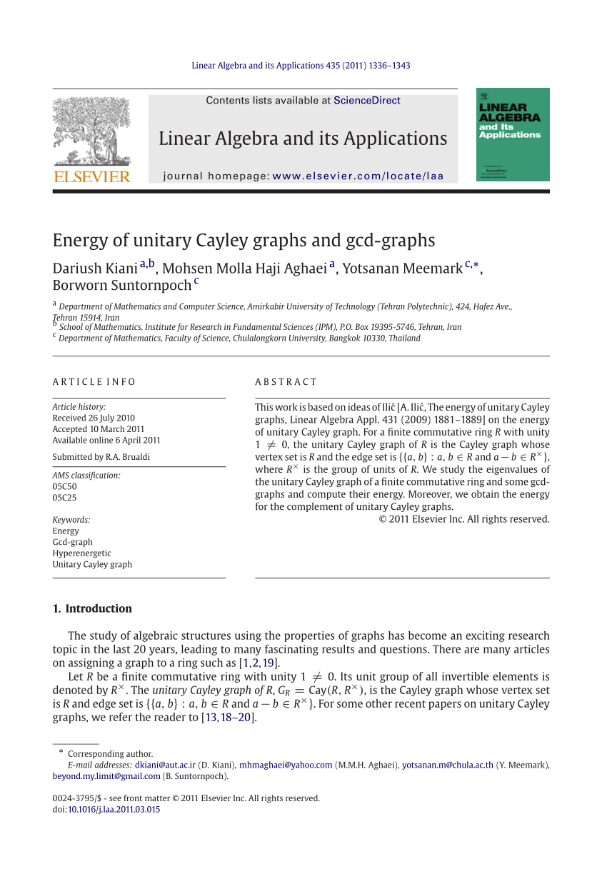 Pdf Energy Of Unitary Cayley Graphs And Gcd Graphs