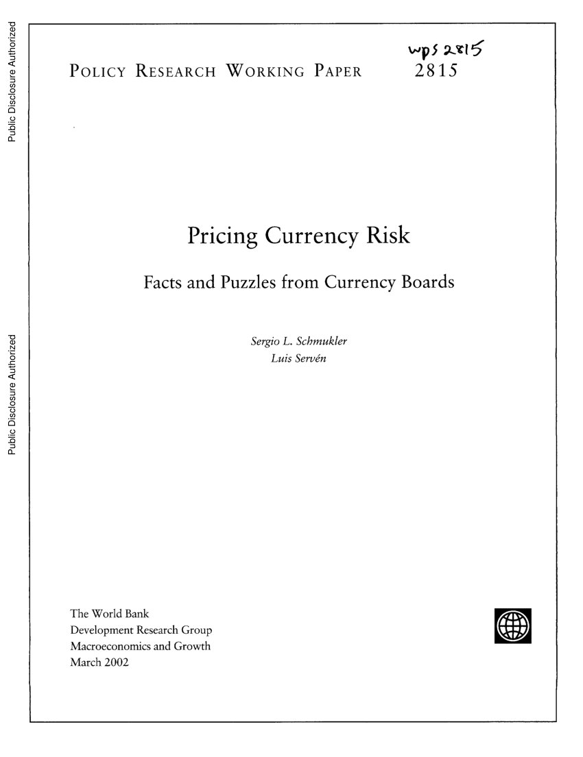 PDF) Pricing Currency Risk: